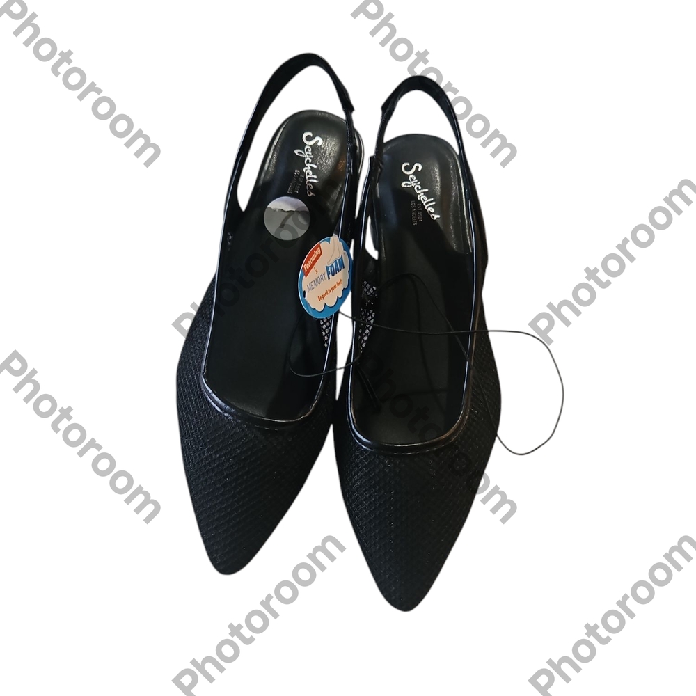 Seychelles Los Angeles Birdie Woman Black Flat Slingback Shoes Size 6.5M/7M